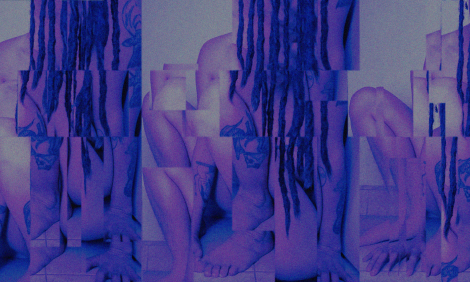 collage fotográfico de un un cuerpo desnudo alterado digitalmente 