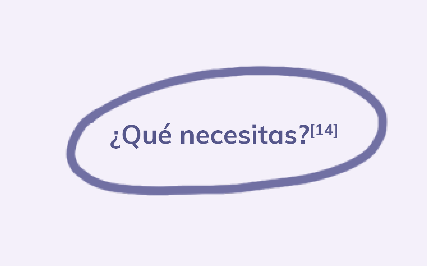 En un circulo morado la pregunta "¿Qué necesitas?"