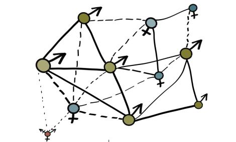 Image description: Illustration depicting mesh network
