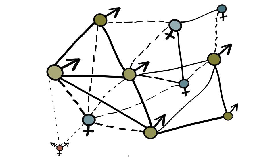 Image description: Illustration depicting mesh network