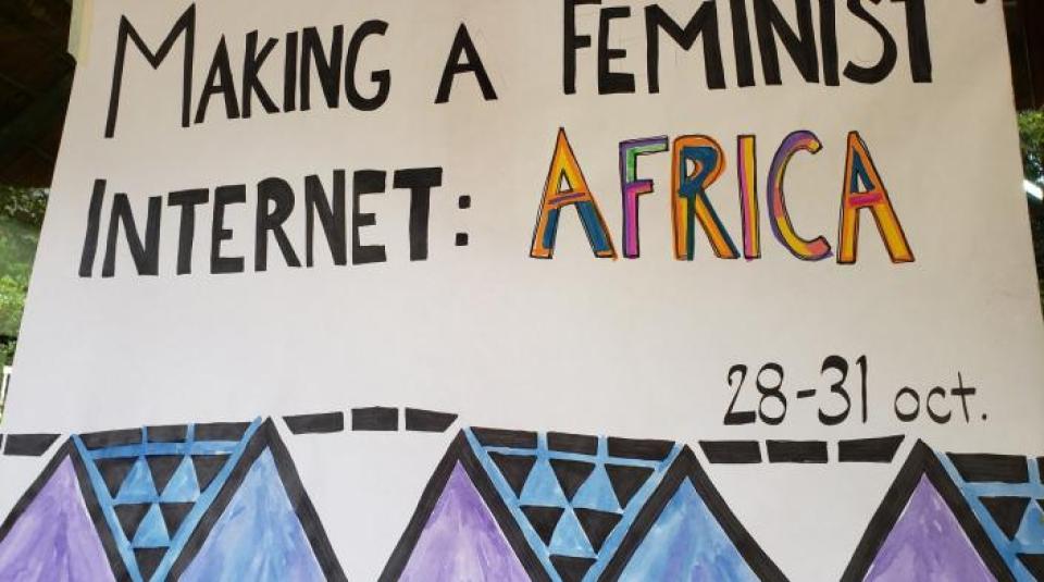 Poster with the legend: Making a Feminist Internet: Africa