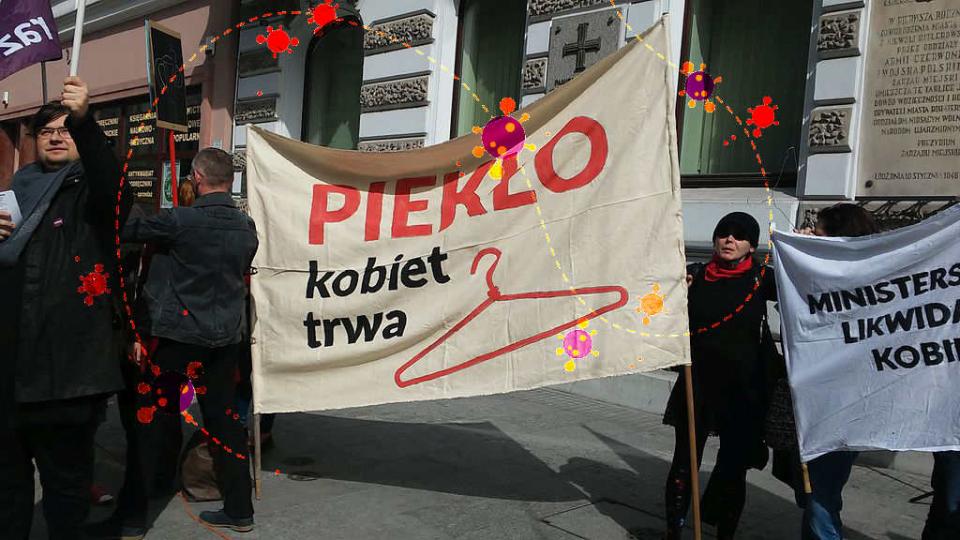 Image description: 2016 Protest in Poland against abortion law 